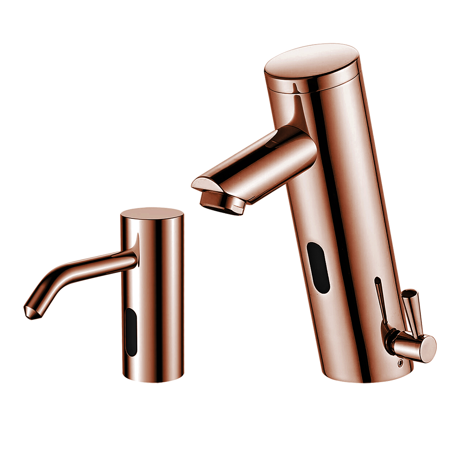 Commercial Rose Gold Automatic Temperature Control Thermostatic Sensor Tap  and Matching Soap Dispenser